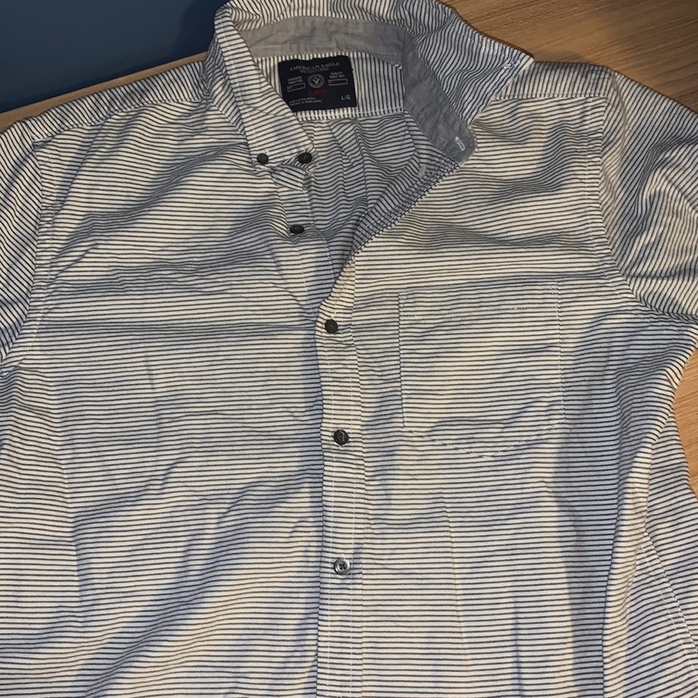 AMERICAN EAGLE STRIPED POLO